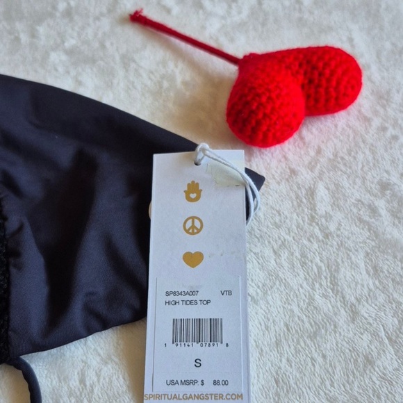 SPIRITUAL GANGSTER HIGH TIDES TOP  COLOR VINTAGE BLACK SIZE SMALL. - Picture 4 of 4